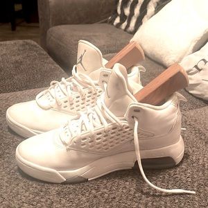 All white Jordan shoes men 10.5